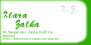 klara zalka business card